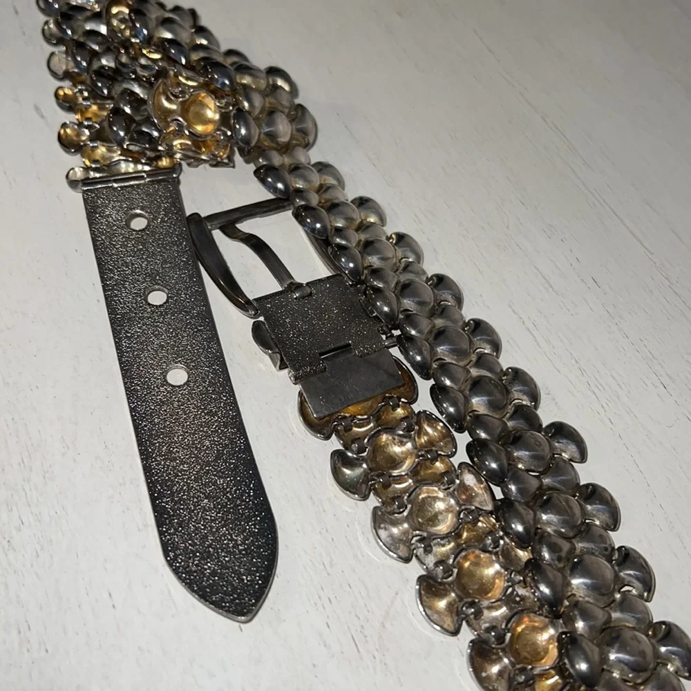 Rare Vintage Silver plate heavy link ladies belt 32”